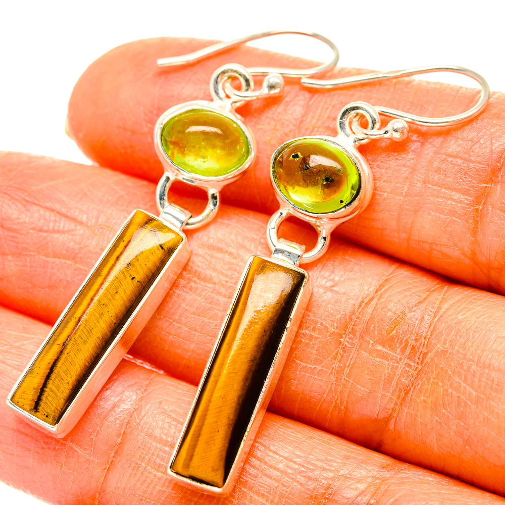 Tiger Eye Earrings handcrafted by Anasilvercos - EARR429573
