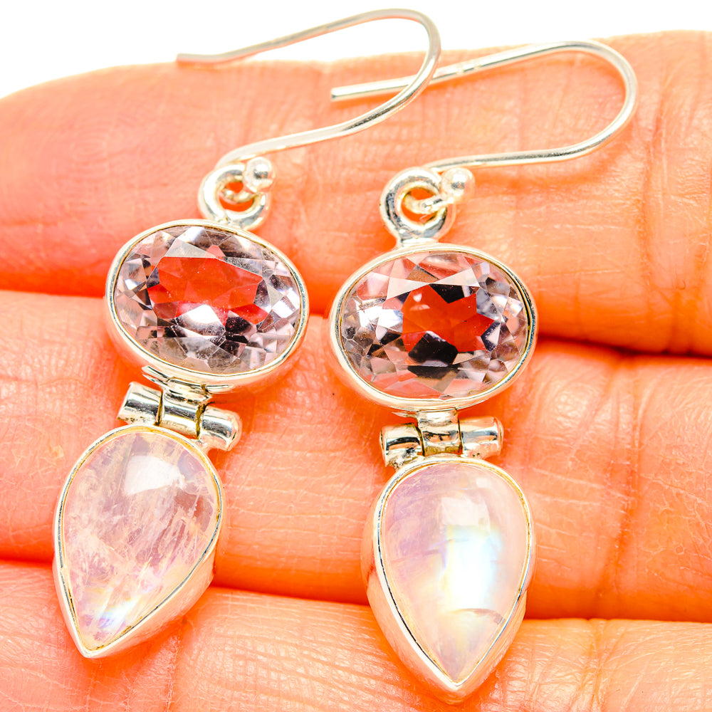 Rainbow Moonstone Earrings handcrafted by Anasilvercos - EARR429615
