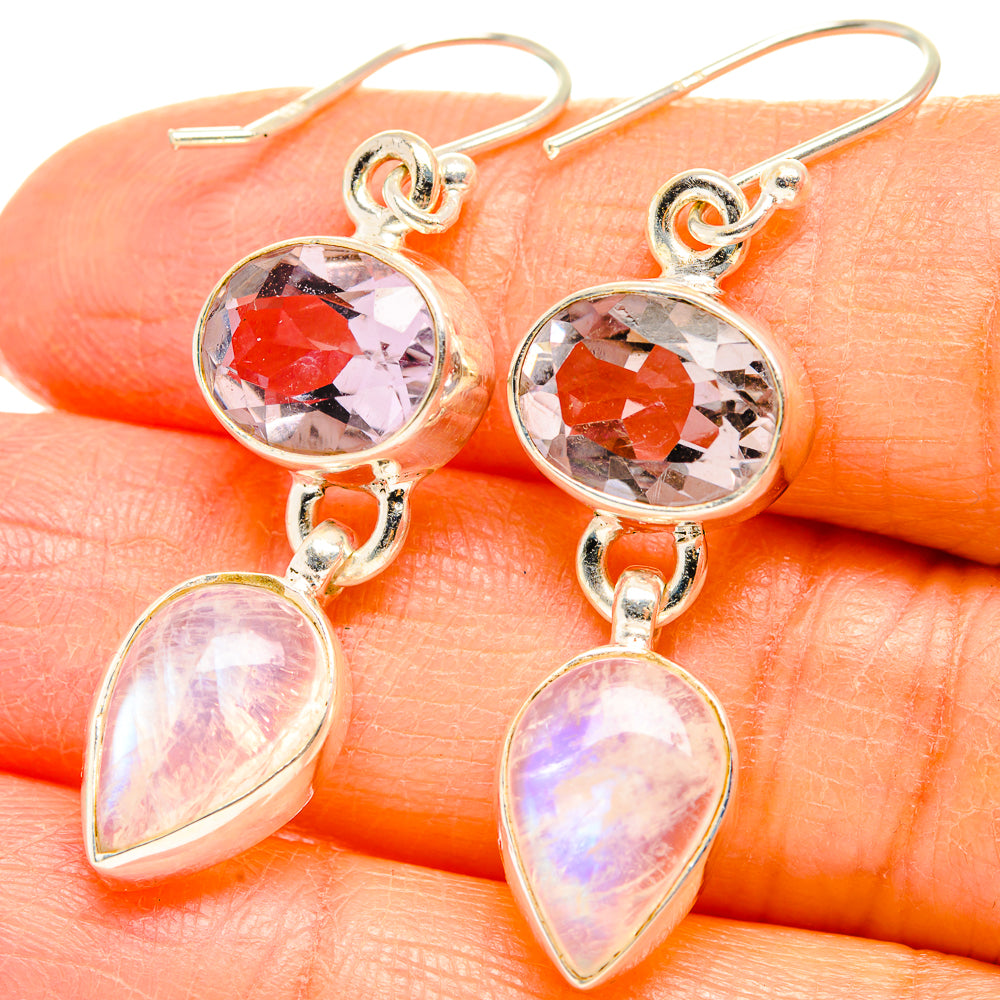 Rainbow Moonstone Earrings handcrafted by Anasilvercos - EARR429616