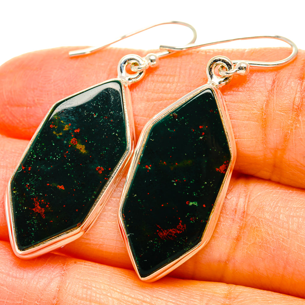 Bloodstone Earrings handcrafted by Anasilvercos - EARR429618