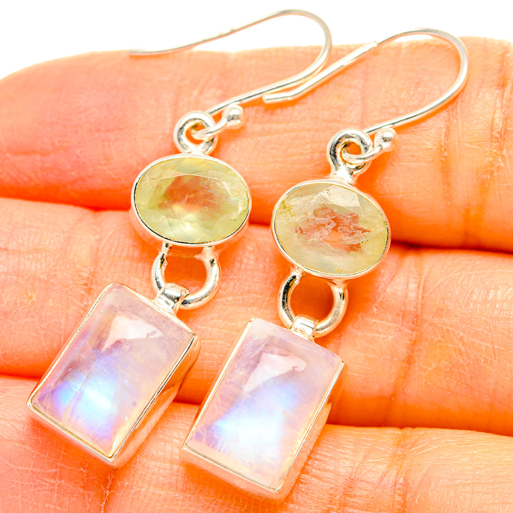 Rainbow Moonstone Earrings handcrafted by Anasilvercos - EARR429621