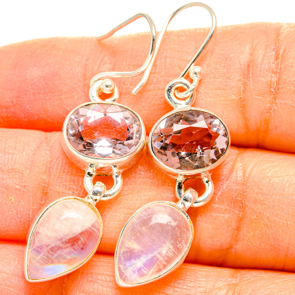 Rainbow Moonstone Earrings handcrafted by Anasilvercos - EARR429626