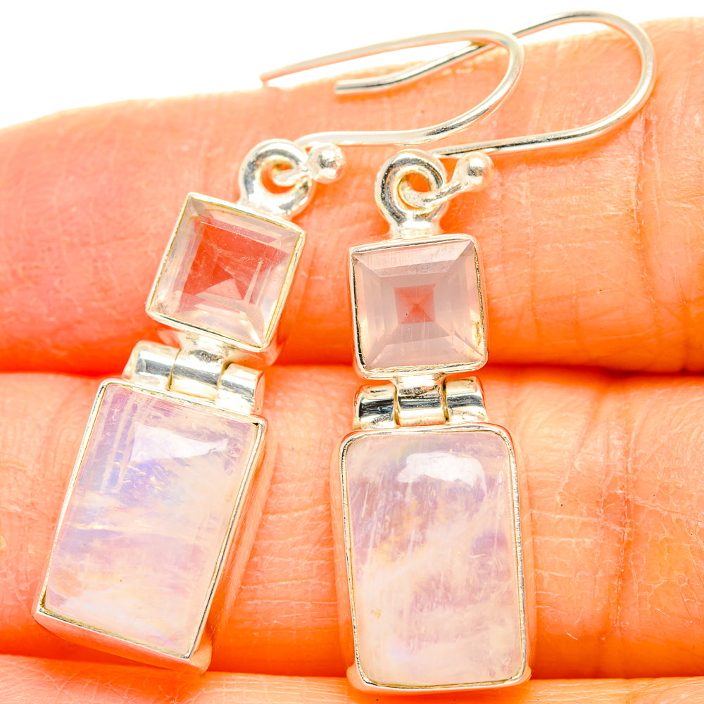 Rainbow Moonstone Earrings handcrafted by Anasilvercos - EARR429630
