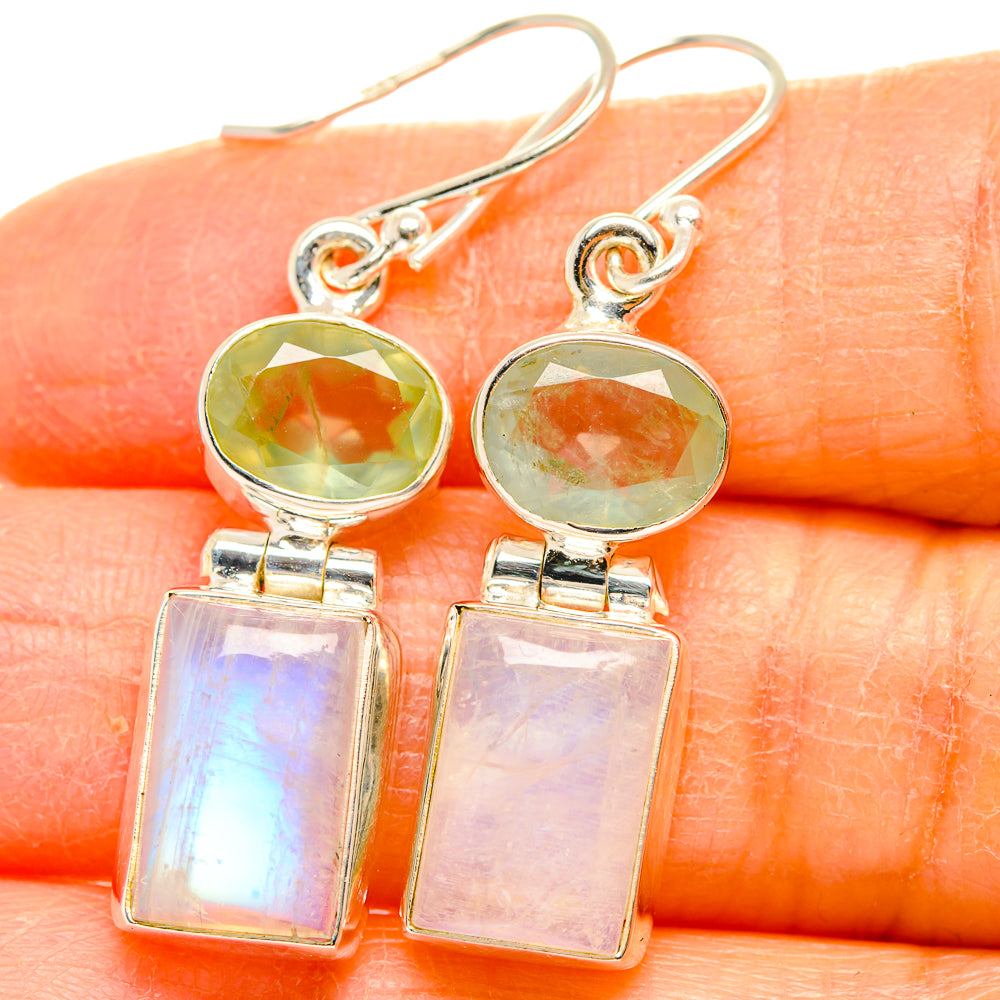 Rainbow Moonstone Earrings handcrafted by Anasilvercos - EARR429633