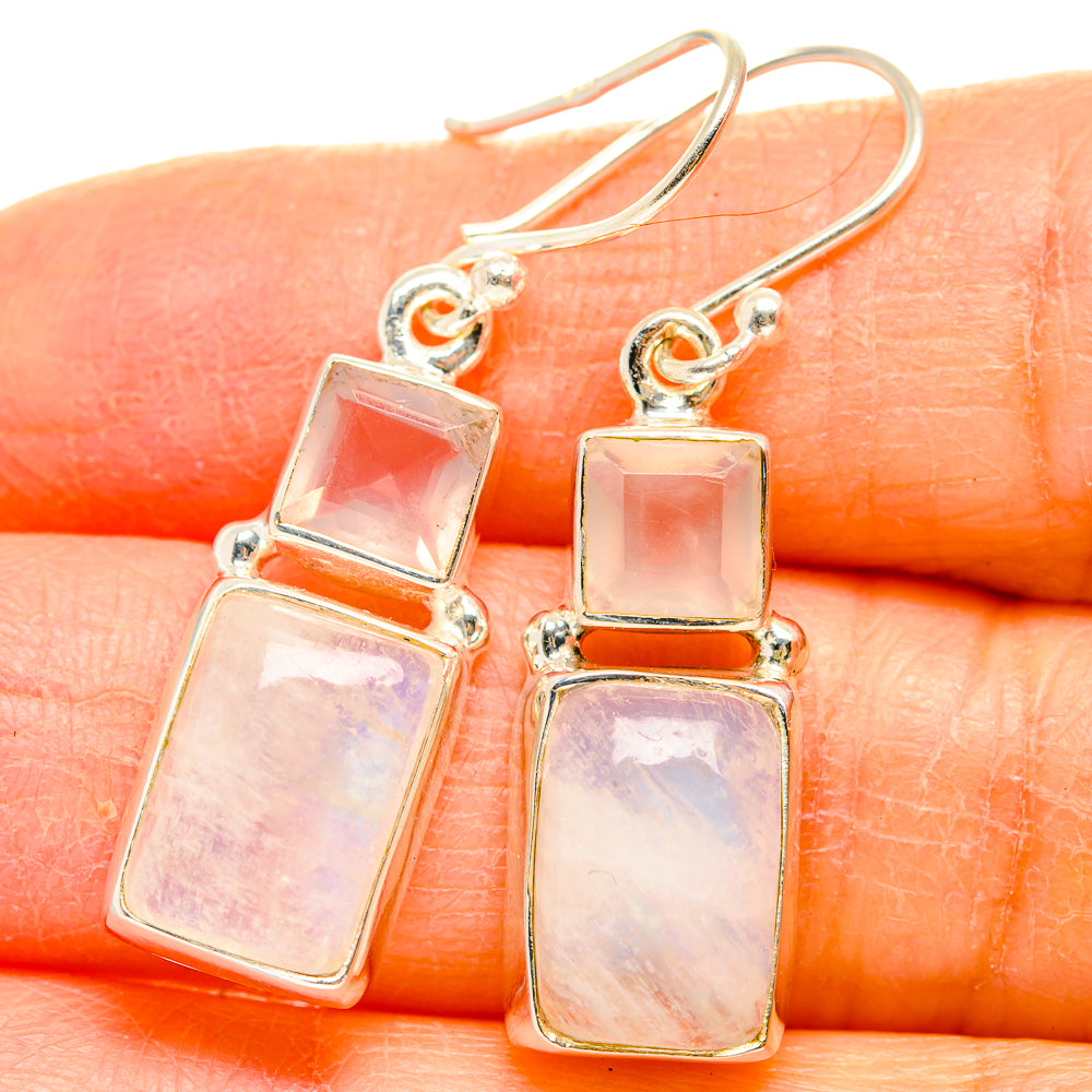 Rainbow Moonstone Earrings handcrafted by Anasilvercos - EARR429635