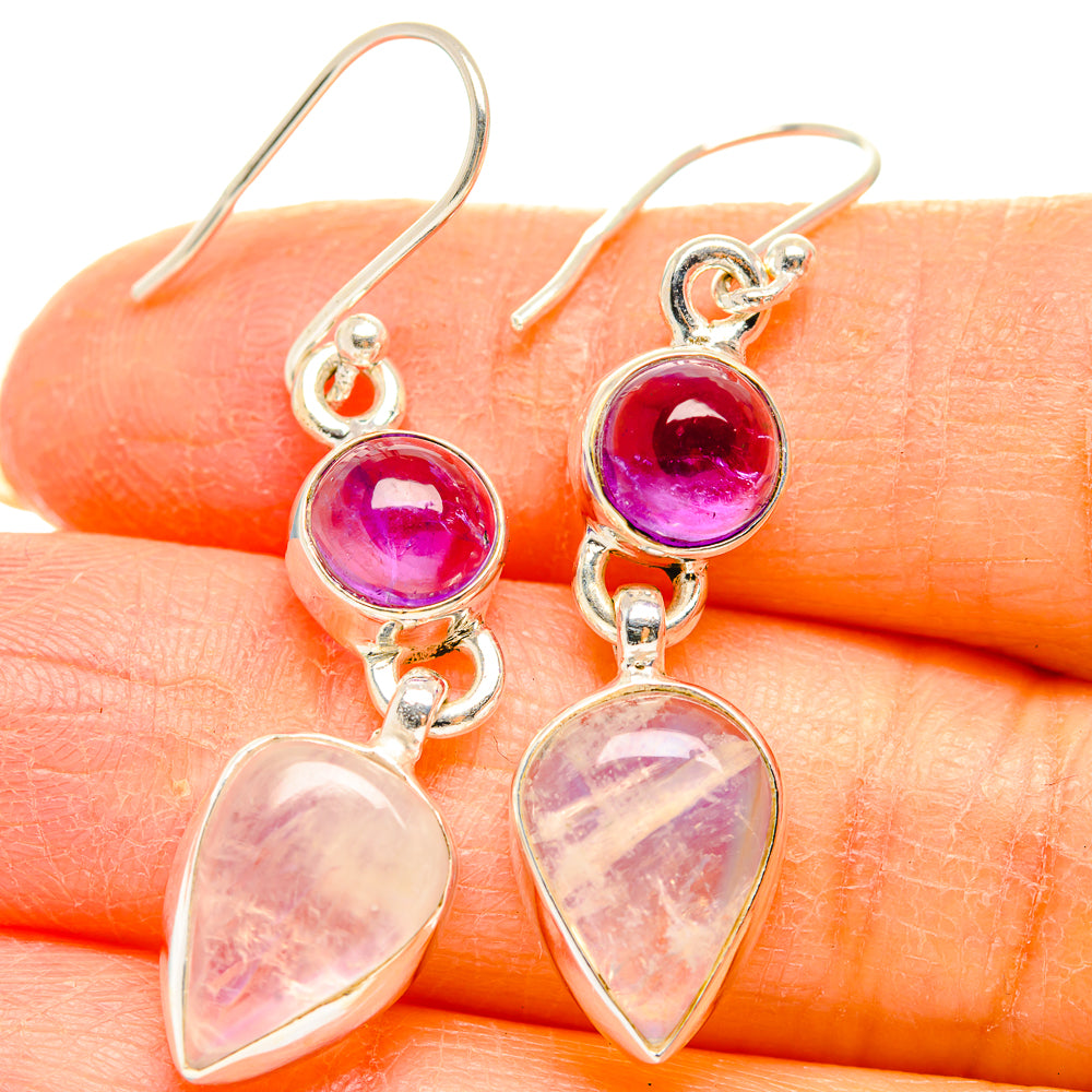 Rainbow Moonstone Earrings handcrafted by Anasilvercos - EARR429636