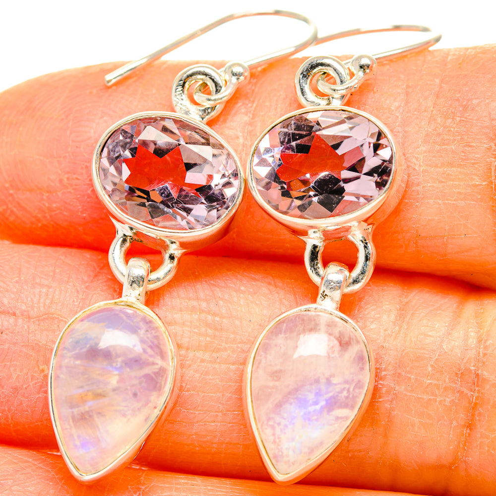 Rainbow Moonstone Earrings handcrafted by Anasilvercos - EARR429637