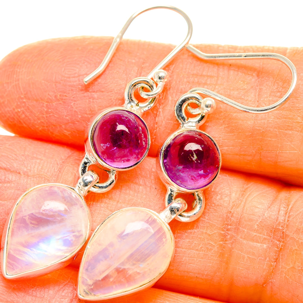 Rainbow Moonstone Earrings handcrafted by Anasilvercos - EARR429641