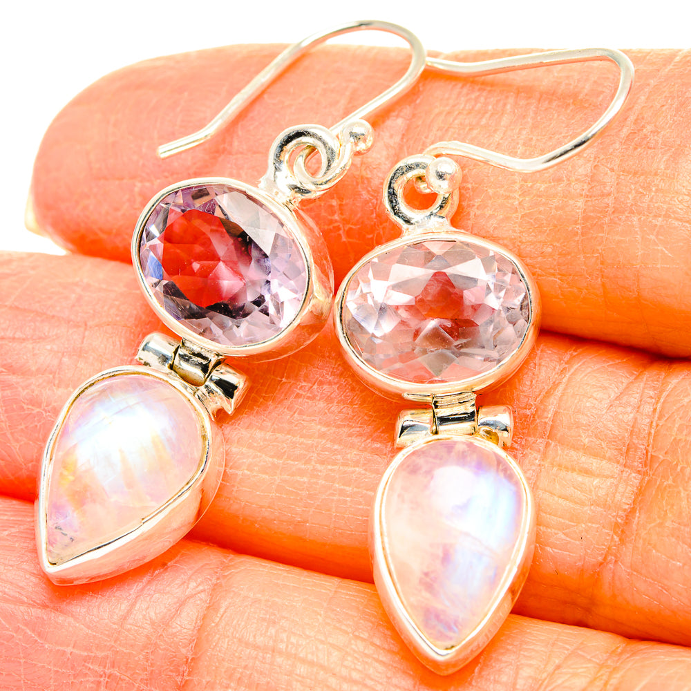 Rainbow Moonstone Earrings handcrafted by Anasilvercos - EARR429662