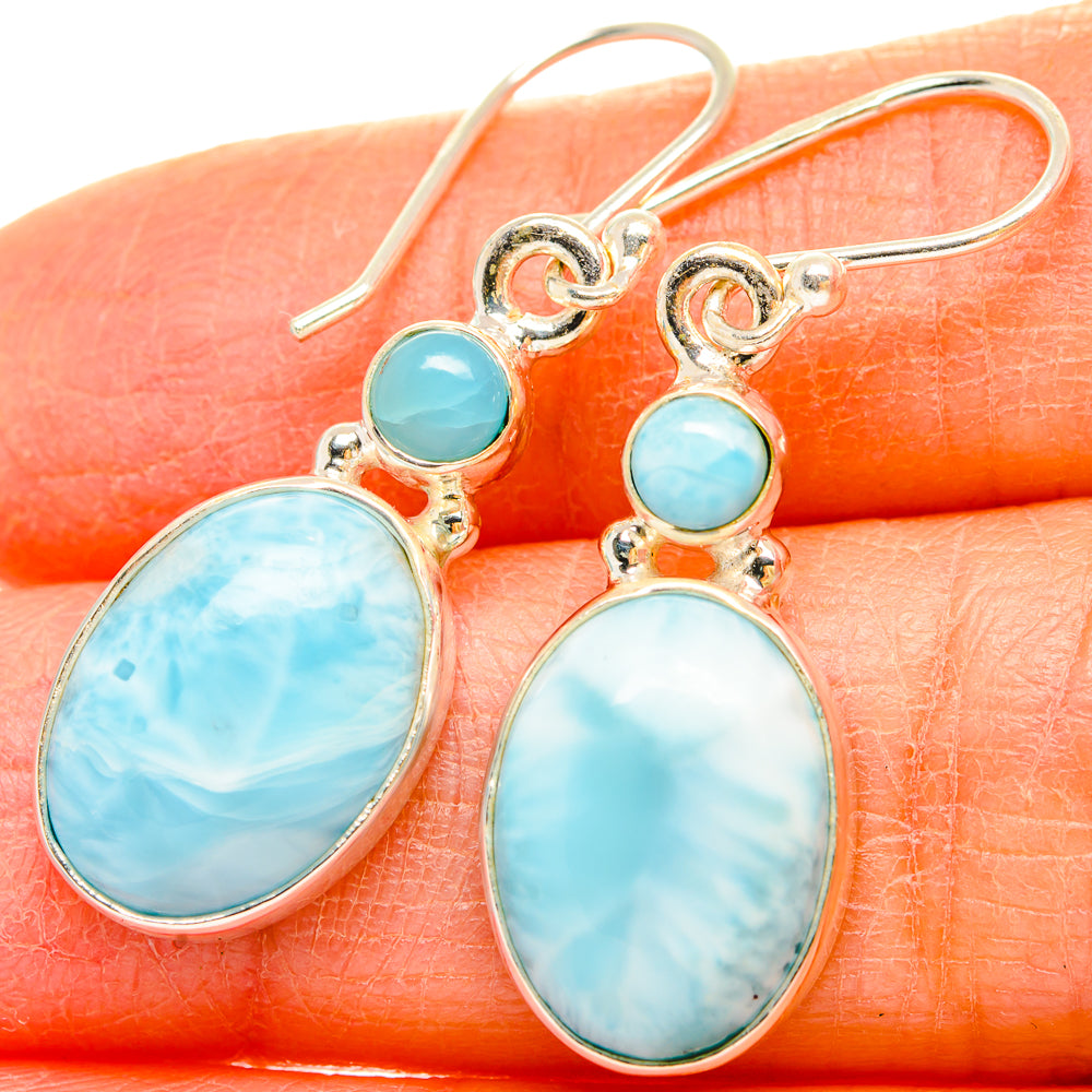 Larimar Earrings handcrafted by Anasilvercos - EARR429664