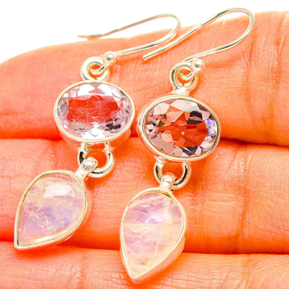 Rainbow Moonstone Earrings handcrafted by Anasilvercos - EARR429665