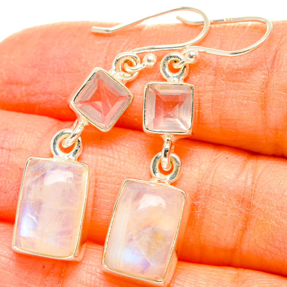 Rainbow Moonstone Earrings handcrafted by Anasilvercos - EARR429668