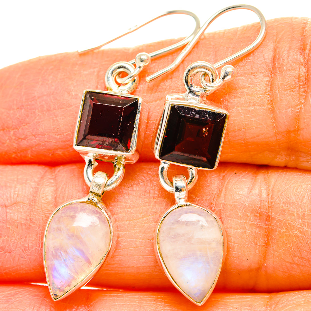 Rainbow Moonstone Earrings handcrafted by Anasilvercos - EARR429669