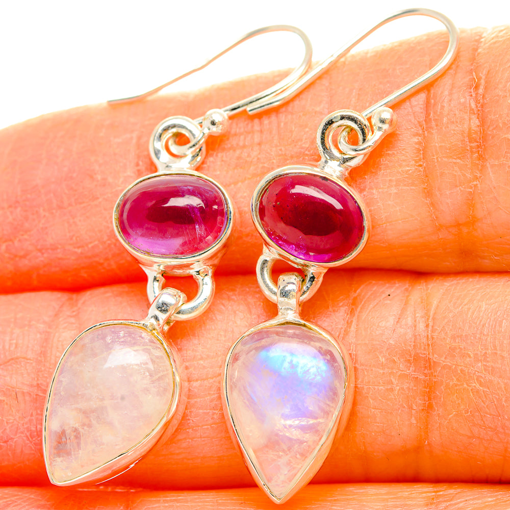Rainbow Moonstone Earrings handcrafted by Anasilvercos - EARR429670