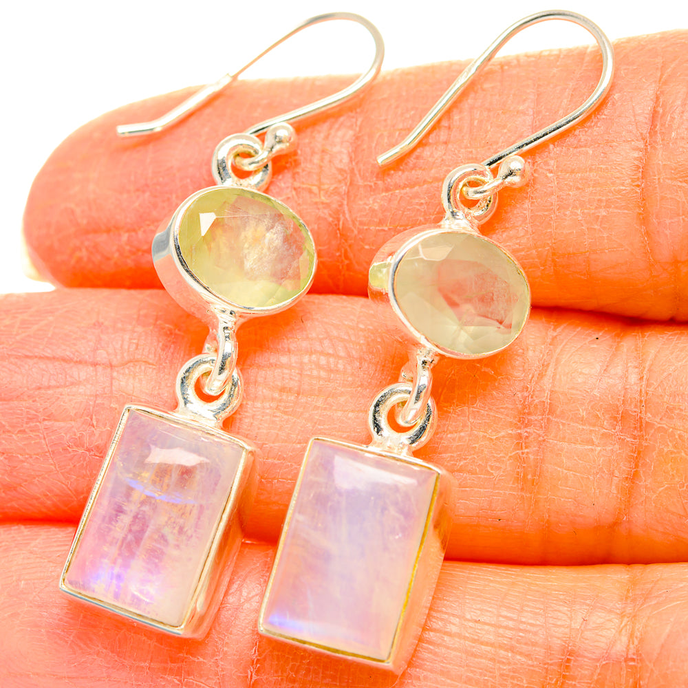 Rainbow Moonstone Earrings handcrafted by Anasilvercos - EARR429672