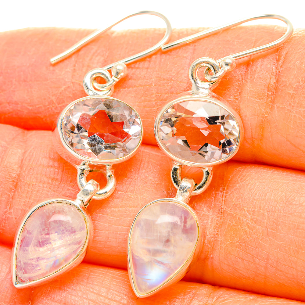 Rainbow Moonstone Earrings handcrafted by Anasilvercos - EARR429676