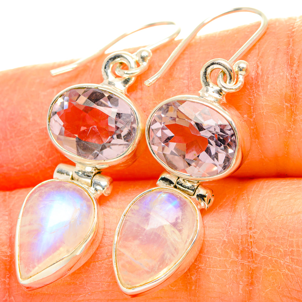 Rainbow Moonstone Earrings handcrafted by Anasilvercos - EARR429680
