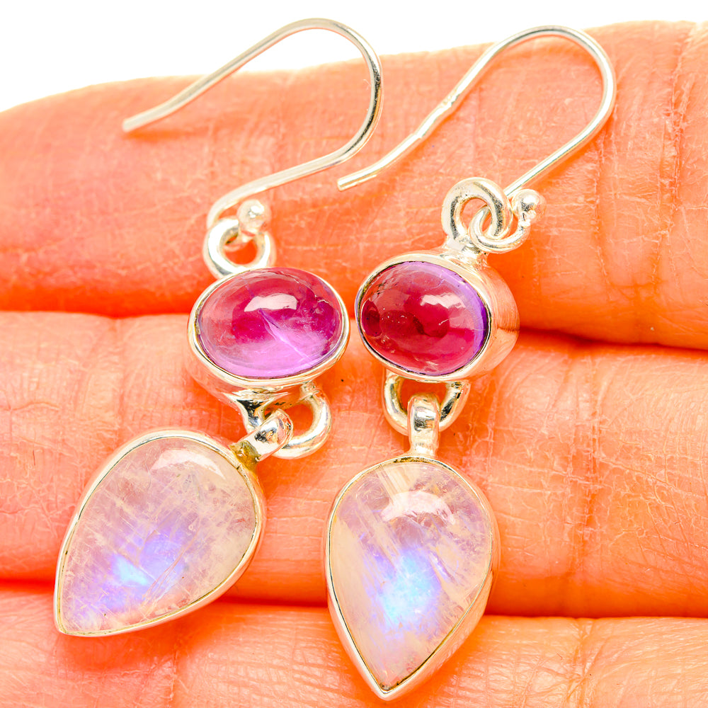 Rainbow Moonstone Earrings handcrafted by Anasilvercos - EARR429682