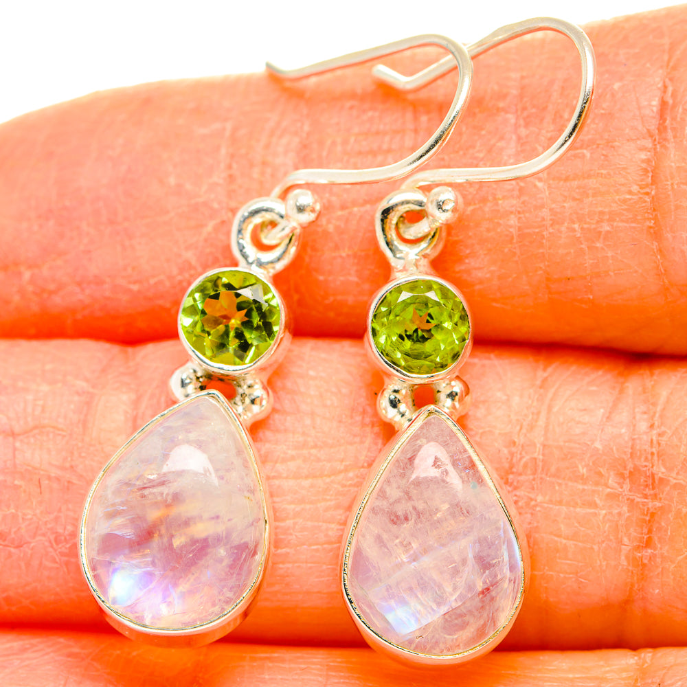 Rainbow Moonstone Earrings handcrafted by Anasilvercos - EARR429683