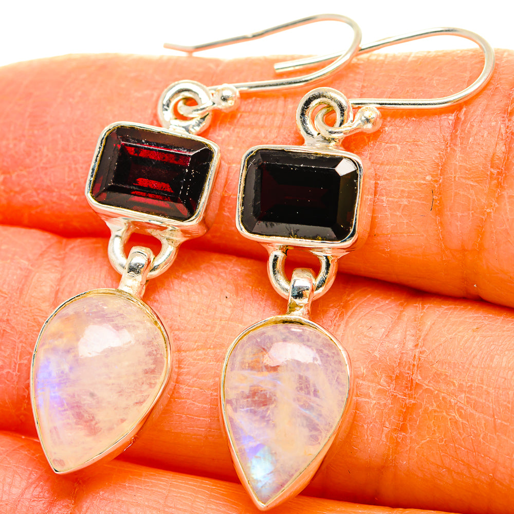 Rainbow Moonstone Earrings handcrafted by Anasilvercos - EARR429685
