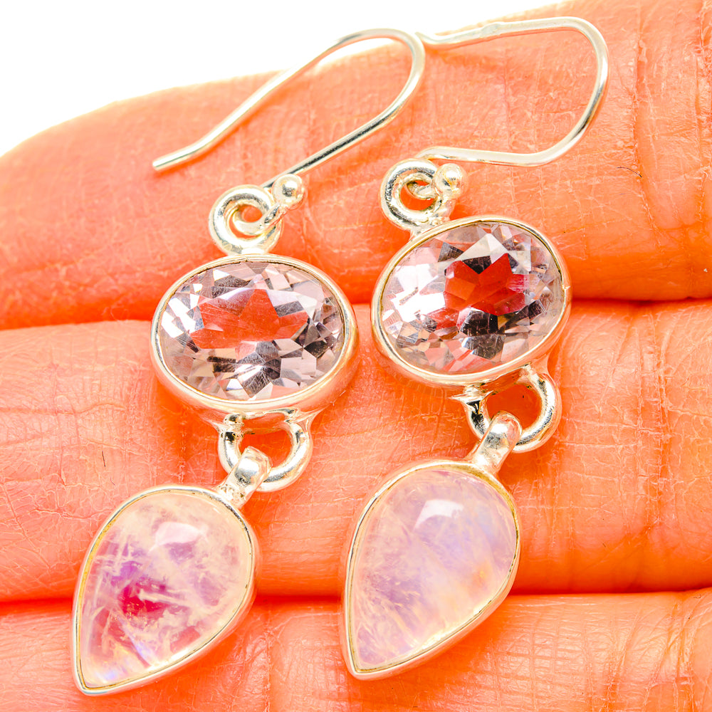 Rainbow Moonstone Earrings handcrafted by Anasilvercos - EARR429686