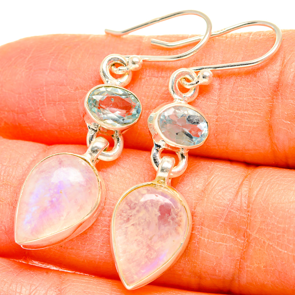 Rainbow Moonstone Earrings handcrafted by Anasilvercos - EARR429687