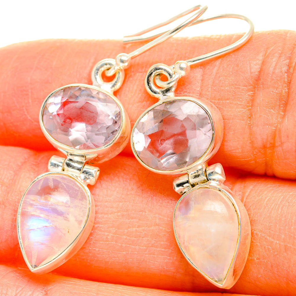 Rainbow Moonstone Earrings handcrafted by Anasilvercos - EARR429688