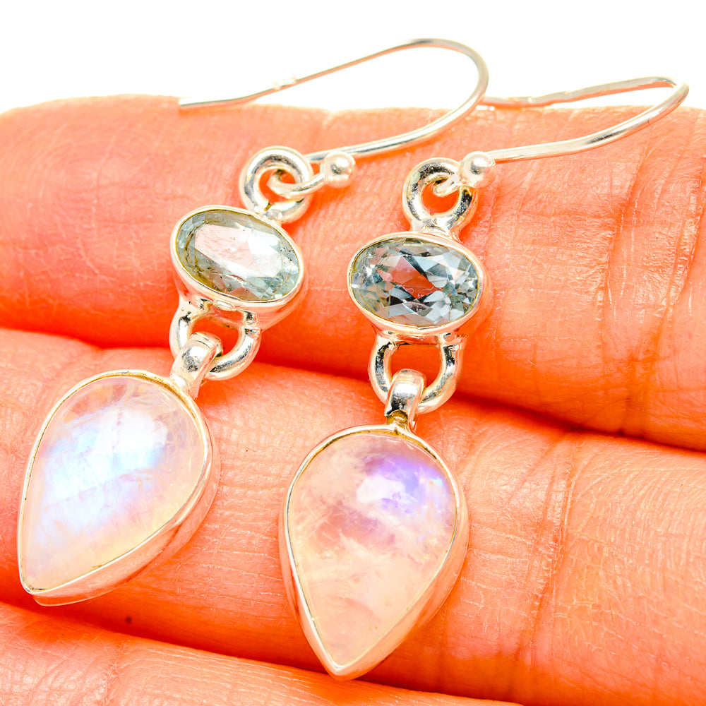 Rainbow Moonstone Earrings handcrafted by Anasilvercos - EARR429690