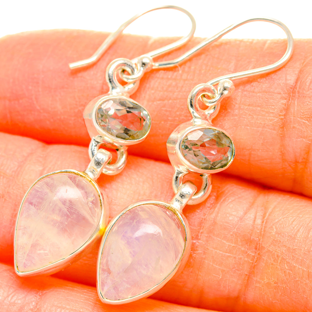 Rainbow Moonstone Earrings handcrafted by Anasilvercos - EARR429693