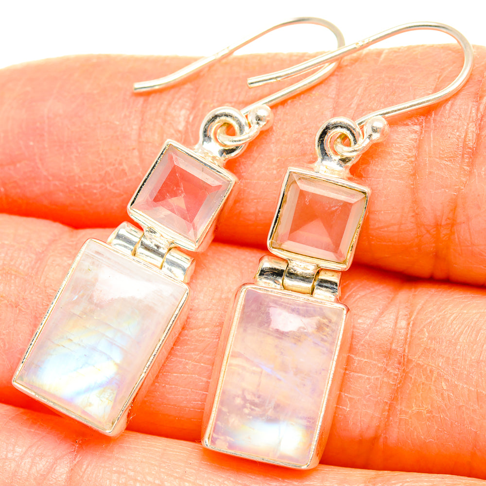 Rainbow Moonstone Earrings handcrafted by Anasilvercos - EARR429695