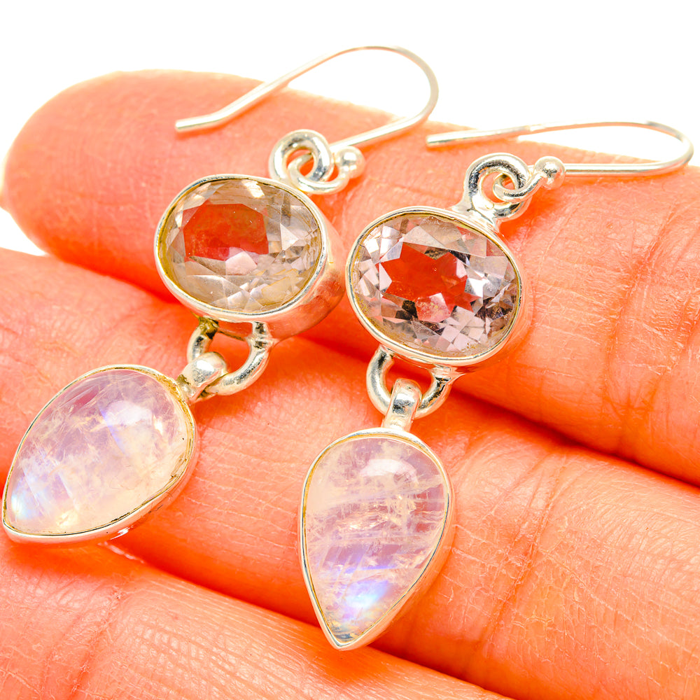Rainbow Moonstone Earrings handcrafted by Anasilvercos - EARR429697