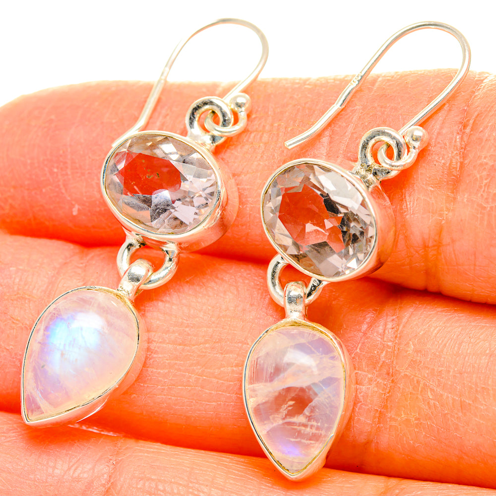 Rainbow Moonstone Earrings handcrafted by Anasilvercos - EARR429699