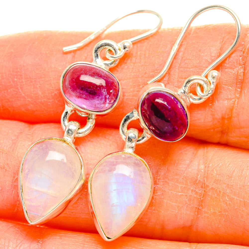 Rainbow Moonstone Earrings handcrafted by Anasilvercos - EARR429702
