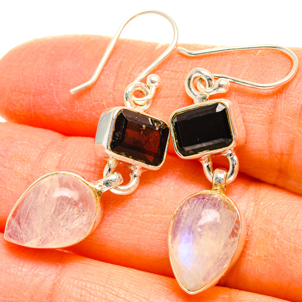 Rainbow Moonstone Earrings handcrafted by Anasilvercos - EARR429704