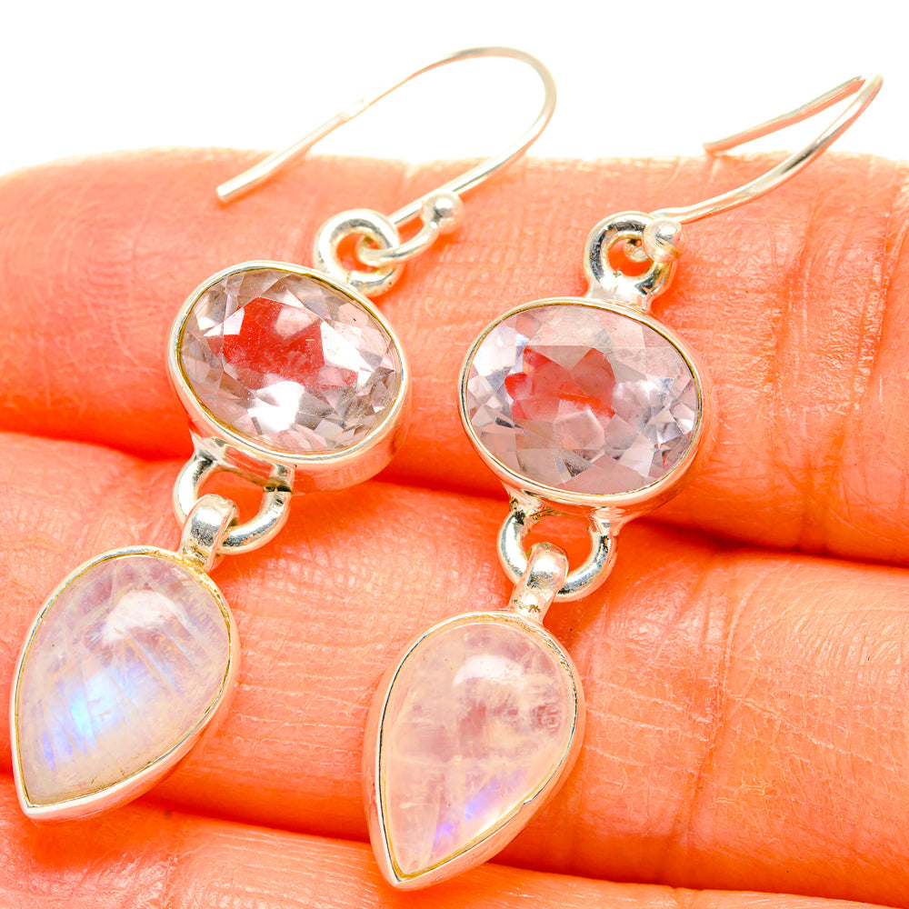 Rainbow Moonstone Earrings handcrafted by Anasilvercos - EARR429708