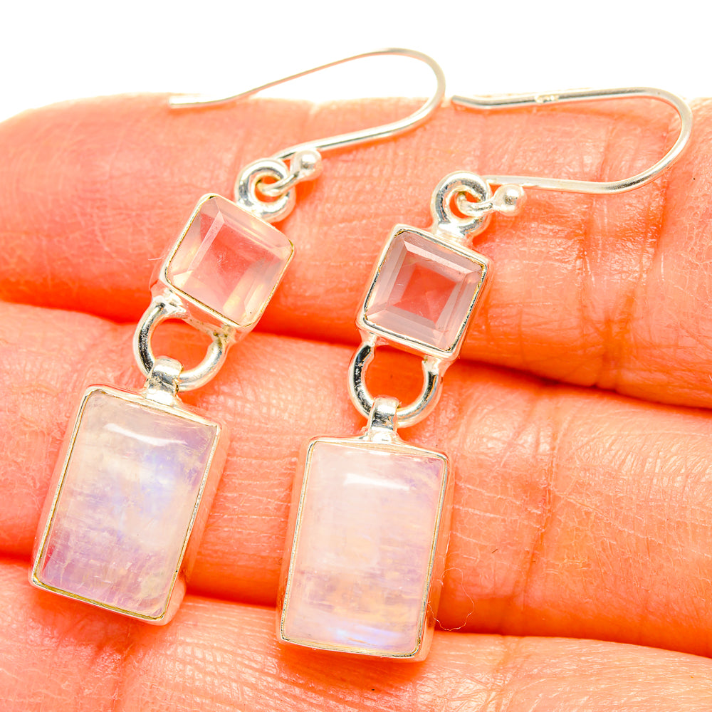 Rainbow Moonstone Earrings handcrafted by Anasilvercos - EARR429709