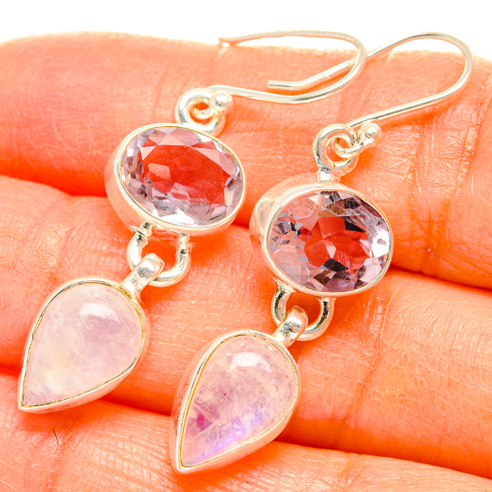 Rainbow Moonstone Earrings handcrafted by Anasilvercos - EARR429712