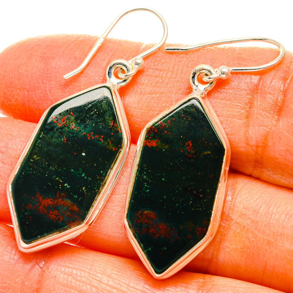 Bloodstone Earrings handcrafted by Anasilvercos - EARR429714