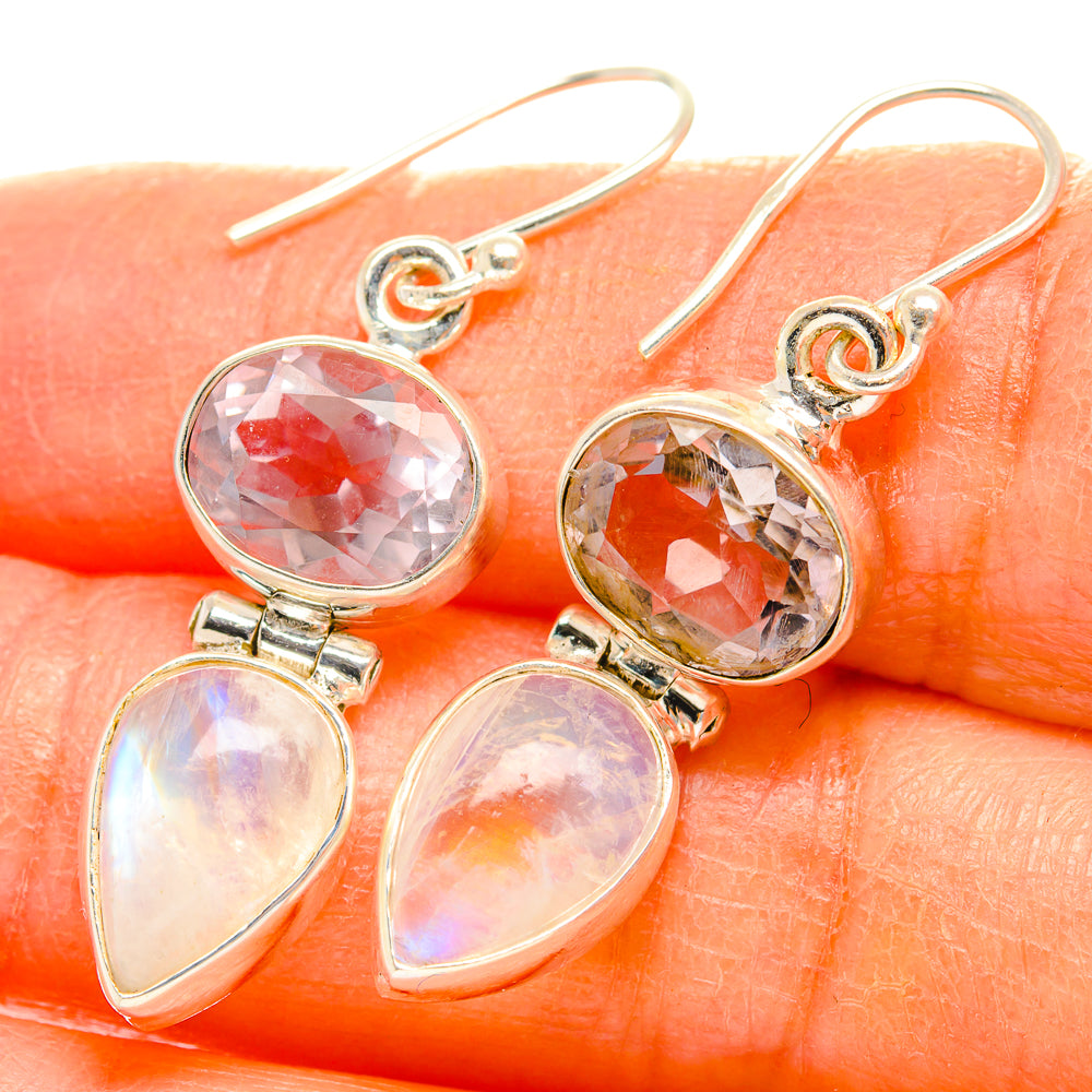 Rainbow Moonstone Earrings handcrafted by Anasilvercos - EARR429715