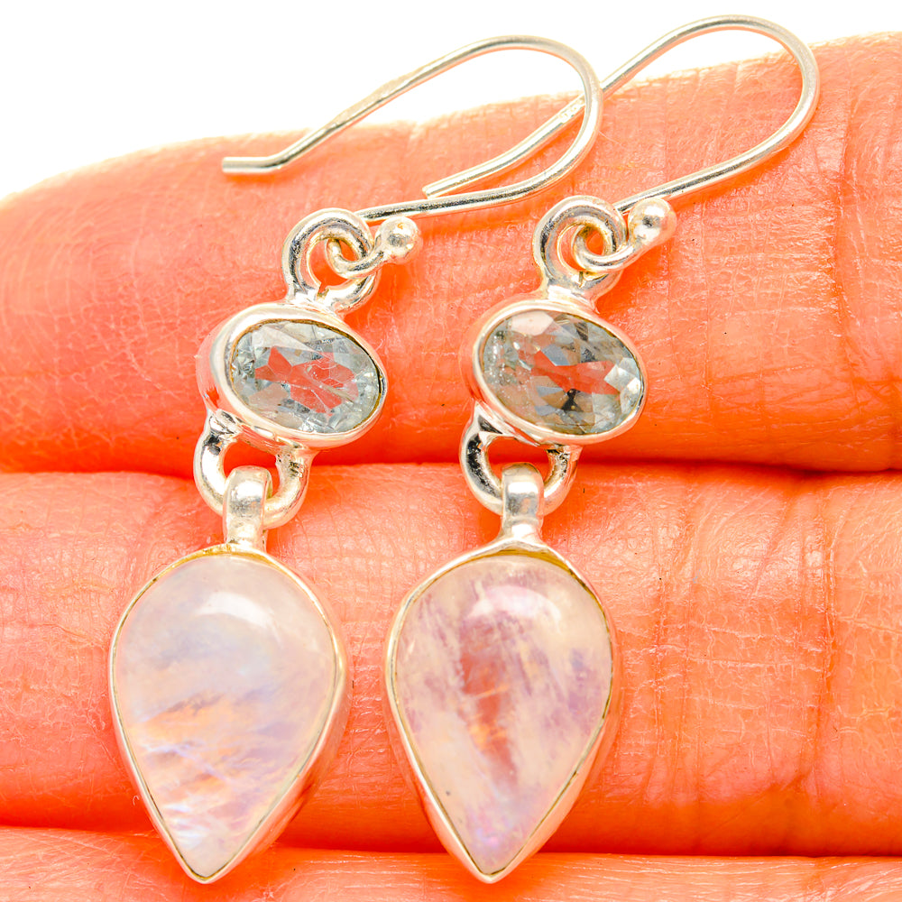 Rainbow Moonstone Earrings handcrafted by Anasilvercos - EARR429716