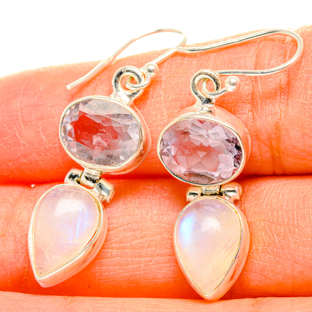 Rainbow Moonstone Earrings handcrafted by Anasilvercos - EARR429717