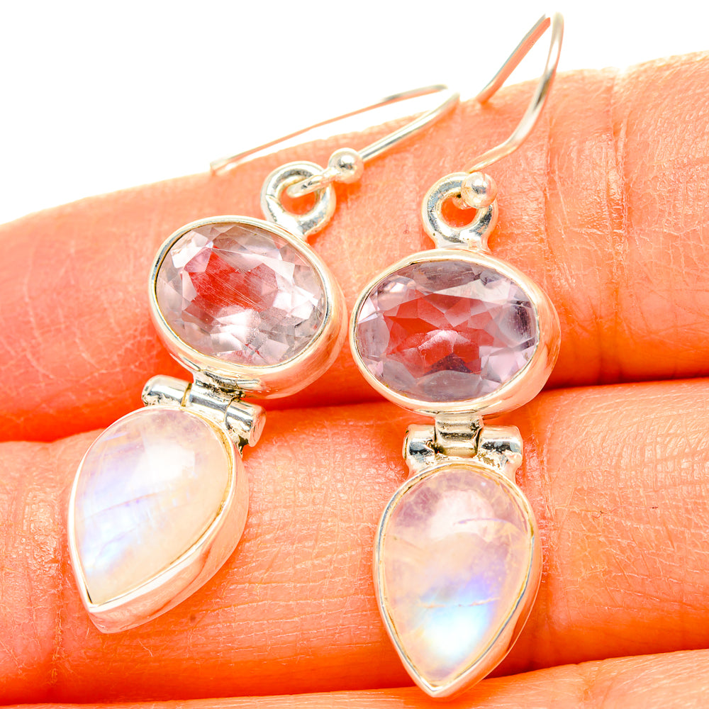 Rainbow Moonstone Earrings handcrafted by Anasilvercos - EARR429719