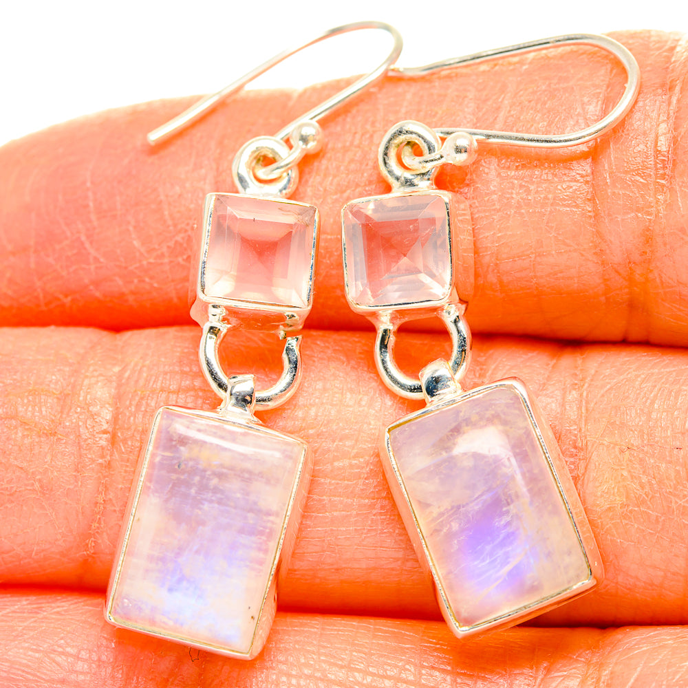 Rainbow Moonstone Earrings handcrafted by Anasilvercos - EARR429720