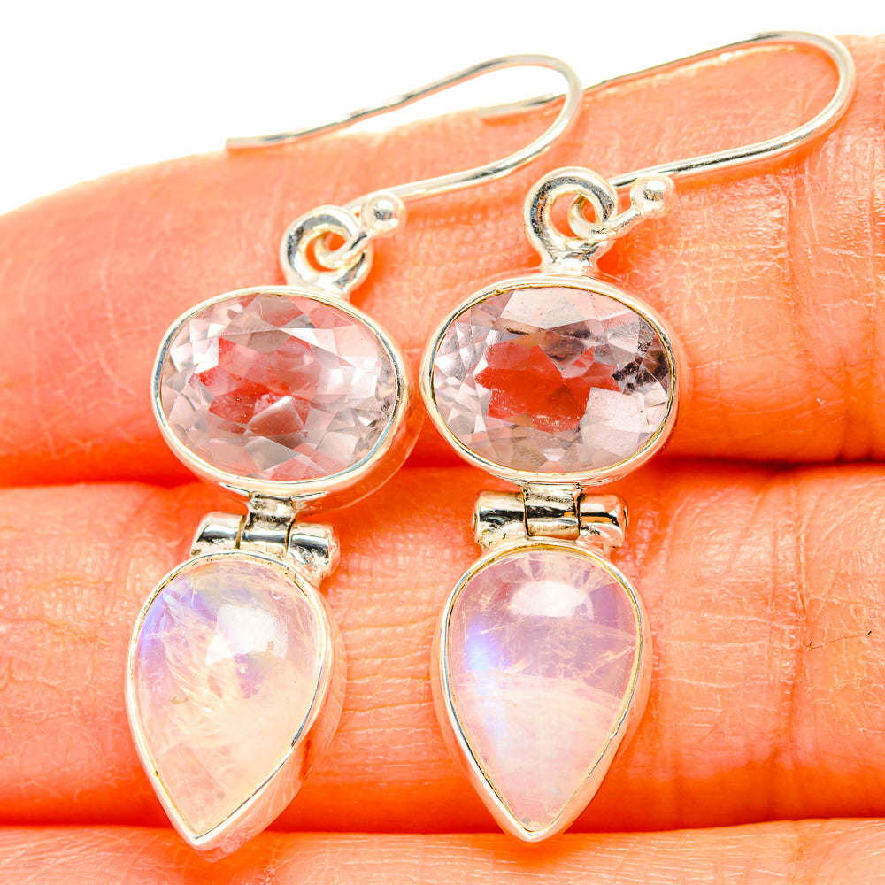 Rainbow Moonstone Earrings handcrafted by Anasilvercos - EARR429721