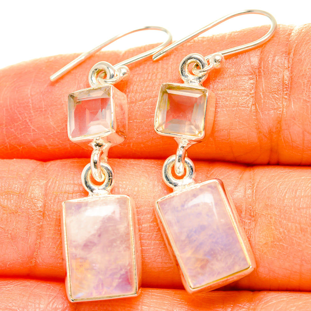 Rainbow Moonstone Earrings handcrafted by Anasilvercos - EARR429722