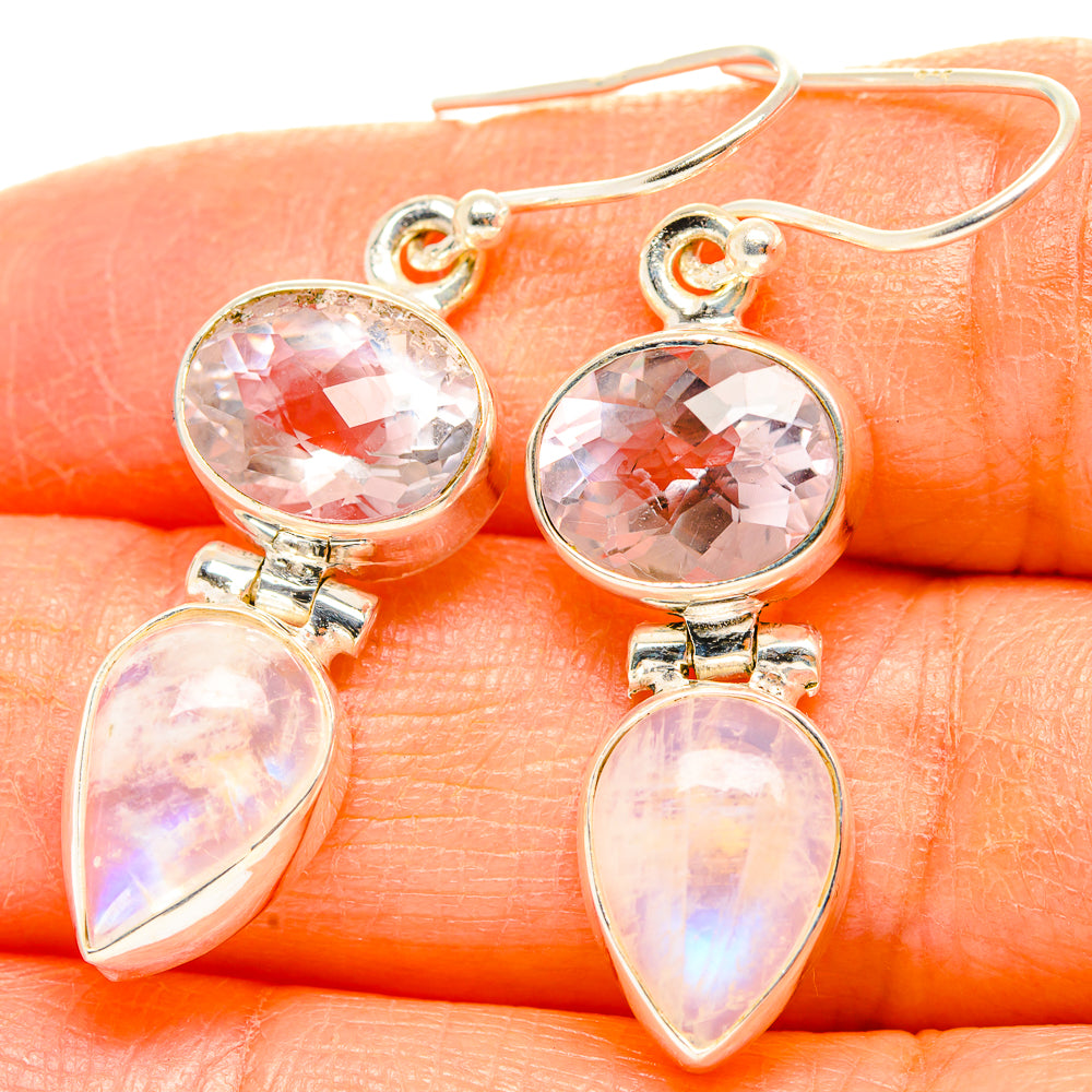 Rainbow Moonstone Earrings handcrafted by Anasilvercos - EARR429723