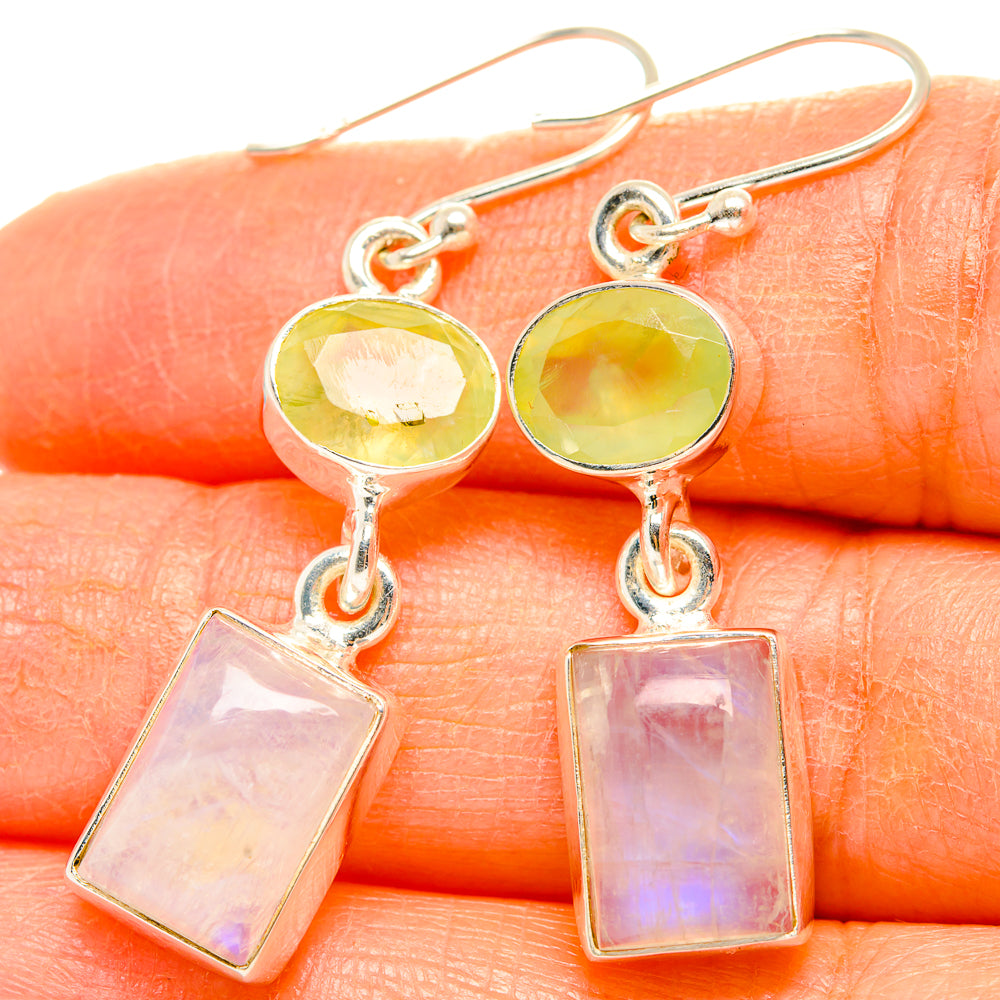 Rainbow Moonstone Earrings handcrafted by Anasilvercos - EARR429724