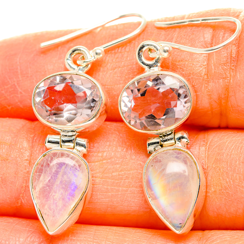 Rainbow Moonstone Earrings handcrafted by Anasilvercos - EARR429725