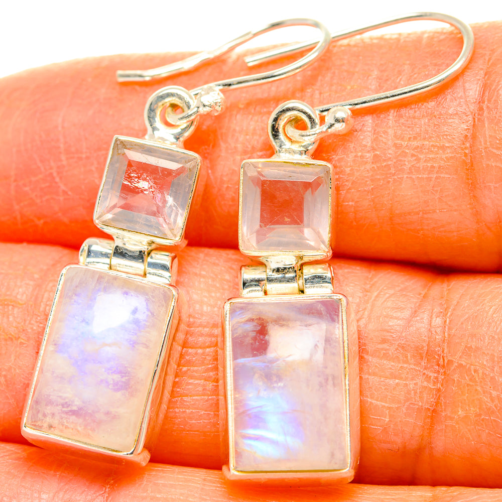 Rainbow Moonstone Earrings handcrafted by Anasilvercos - EARR429728