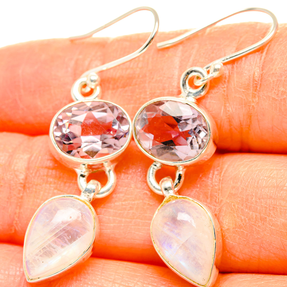 Rainbow Moonstone Earrings handcrafted by Anasilvercos - EARR429731